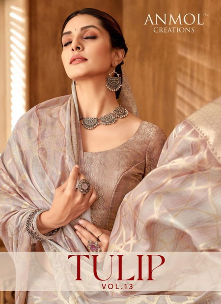 Tulip Vol 13 By Anmol Musline Silk Embroidery Saree Suppliers In India Catalog